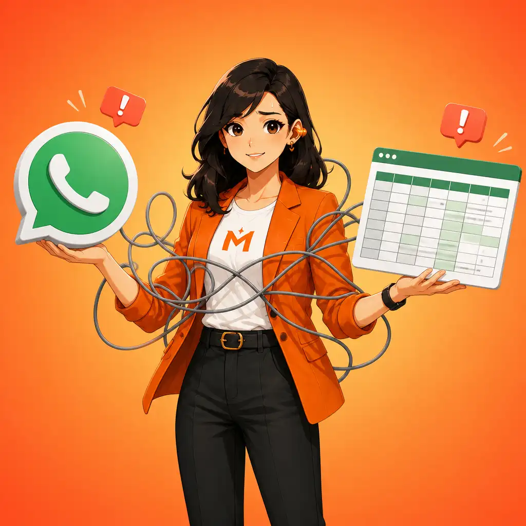 Ilustrasi masalah: WhatsApp & Excel jalan sendiri-sendiri
